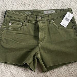 NWT AG Olive Green Women's Hailey cut off Denim Shorts, 27